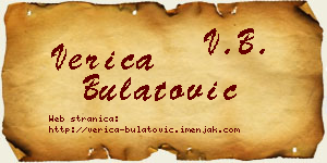 Verica Bulatović vizit kartica